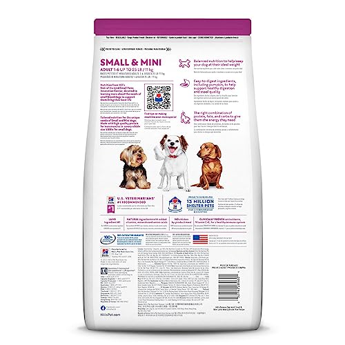 Hill's Science Diet Small & Mini, Adult 1-6, Small & Mini Breeds Premium Nutrition, Dry Dog Food, Lamb & Brown Rice, 4.5 lb Bag-UPStoxs