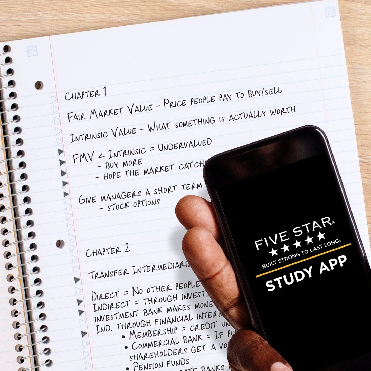 Five Star Spiral Notebook + Study App, 3 Subject, College Ruled Paper, Fights Ink Bleed, Water Resistant Cover, 8-1/2" x 11", 150 Sheets, White (72464)-UPStoxs