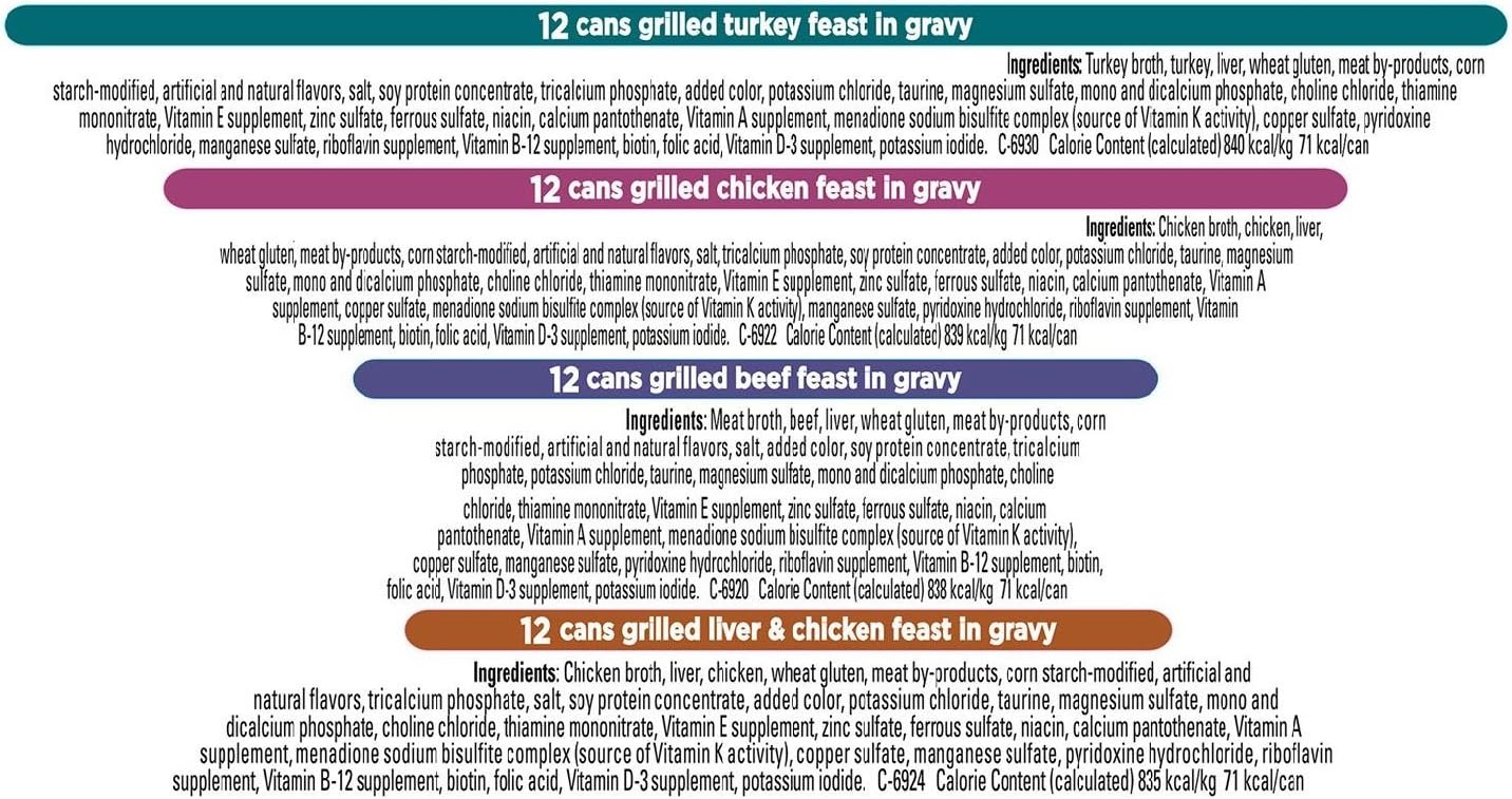 Purina Fancy Feast Canned Wet Cat Food, Variety Pack, 3 oz., 48 ct., Choose Flavor