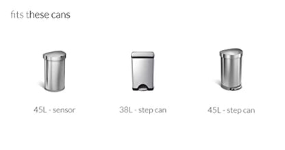 simplehuman Code J 100 Count, Genuine Custom Fit Liners, Drawstring Trash Bags in Dispenser Packs, 30-45 Liter / 8-12 Gallon, White-UPStoxs