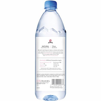 evian Natural Spring Water, PH Balanced with Natural Electrolytes, 33.8fl oz./1L Bottles (pack of 12)-UPStoxs