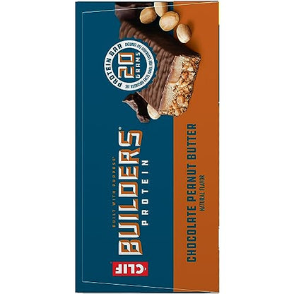 CLIF Builders - Chocolate Peanut Butter Flavor - Protein Bars - Gluten-Free - Non-GMO - Low Glycemic - 20g Protein - 2.4 oz.-UPStoxs