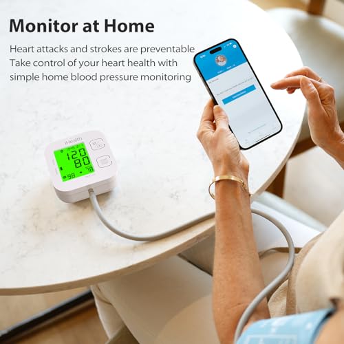 iHealth Track Smart Upper Arm Blood Pressure Monitor with Wide Range Cuff That fits Standard to Large Adult Arms, Bluetooth Compatible for iOS & Android Devices-UPStoxs