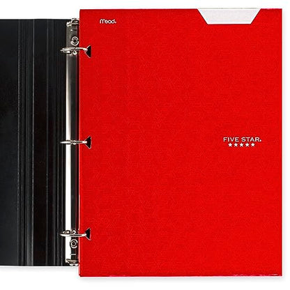 Five Star 4-Pocket Folders, 6 Count (Pack of 1), Fits 3-Ring Binders, Holds 11" x 8-1/2", Assorted Trend Colors (38056)-UPStoxs