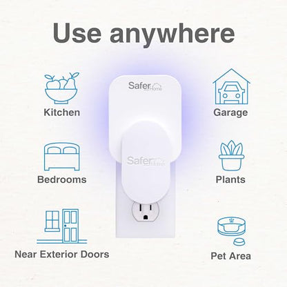 Safer Home SH502 Indoor Plug-In Fly Trap for Flies, Fruit Flies, Moths, Gnats, and Other Flying Insects – 400 Sq Ft of Protection-UPStoxs