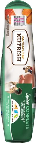 Rachael Ray Nutrish Indoor Complete Premium Natural Dry Cat Food with Added Vitamins, Minerals & Other Nutrients, Chicken with Lentils & Salmon Recipe, 14 Pounds (Packaging May Vary)-UPStoxs