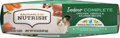 Rachael Ray Nutrish Indoor Complete Premium Natural Dry Cat Food with Added Vitamins, Minerals & Other Nutrients, Chicken with Lentils & Salmon Recipe, 14 Pounds (Packaging May Vary)-UPStoxs