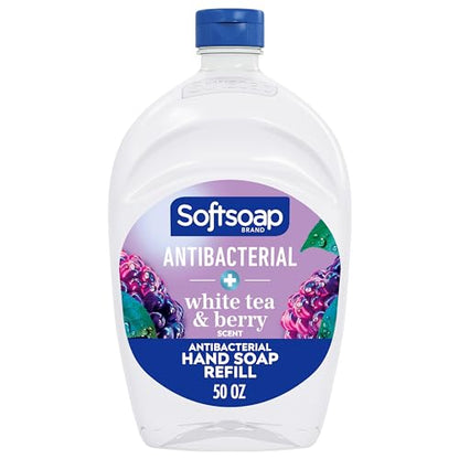Softsoap Antibacterial Liquid Hand Soap Refill, White Tea & Berry Scented Hand Soap, 50 Ounce(Packaging May Vary)-UPStoxs