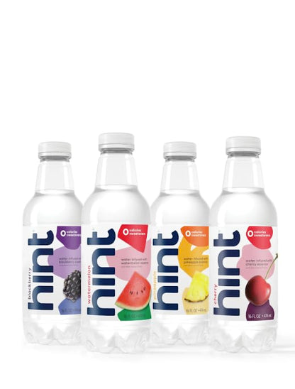 Hint Water Best Sellers Pack, 3 Bottles Each of: Watermelon, Blackberry, Cherry, and Pineapple, Zero Calories, Zero Sugar and Zero Sweeteners, 16 Fl Oz (Pack of 12)-UPStoxs