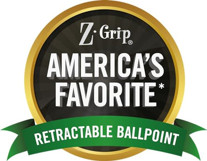 Zebra Pen Z-Grip Retractable Ballpoint Pen, Medium Point, 1.0mm, Black Ink, 24 Pack (Packaging may vary)-UPStoxs