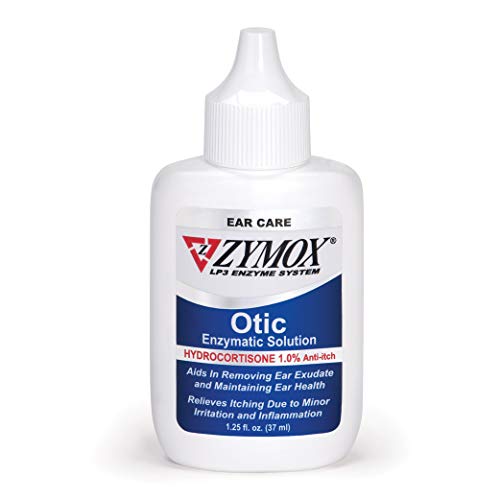 Zymox Otic Enzymatic Solution for Dogs and Cats to Soothe Ear Infections with 1% Hydrocortisone for Itch Relief, 1.25oz-UPStoxs