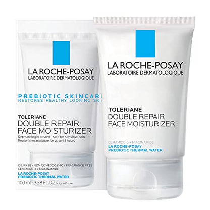 La Roche-Posay Toleriane Double Repair Face Moisturizer, Daily Moisturizer Face Cream with Ceramide and Niacinamide for All Skin Types, Oil Free, Fragrance Free-UPStoxs