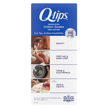 Q-tips Cotton Swabs For Hygiene and Beauty Care Original Cotton Swab Made With 100% Cotton 625 Count-UPStoxs