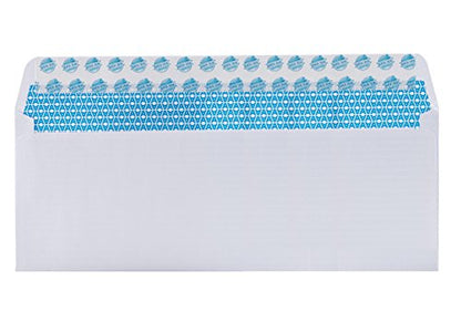 #10 Security Tinted Self-Seal Envelopes - No Window - Size 4-1/8 X 9-1/2 Inches - White - 24 LB - 100 Count (34100)-UPStoxs