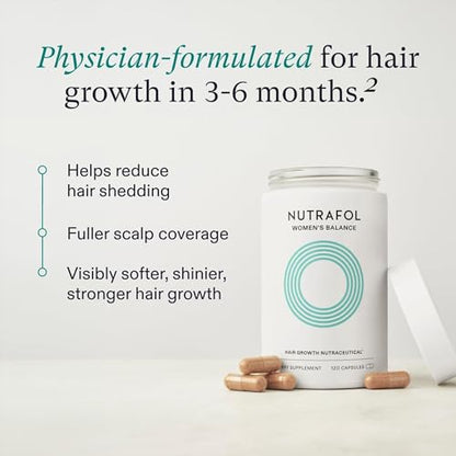 Nutrafol Women's Balance Hair Growth Supplements, Ages 45 and Up, Clinically Proven for Visibly Thicker Hair and Scalp Coverage, Dermatologist Recommended - 1 Month Supply-UPStoxs