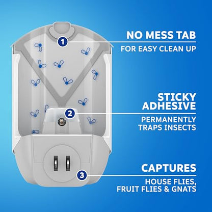 ZEVO Flying Insect Refills for Indoor Light Trap: 4 Light Trap Refill Cartridges Capture Fruit Flies, Gnats and Houseflies (4 Cartridges)-UPStoxs