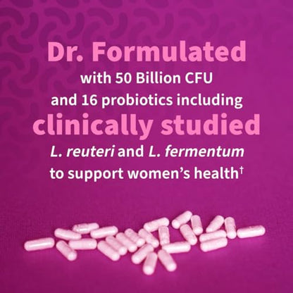 Garden of Life Once Daily Dr. Formulated Probiotics for Women 50 Billion CFU 16 Probiotic Strains with Organic Prebiotics for Digestive, Vaginal & Immune Health, Dairy Free, Shelf Stable 30 Capsules-UPStoxs