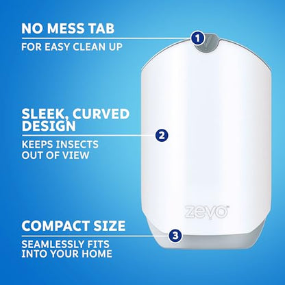 Zevo Flying Insect Trap for Indoors: Light Trap Captures Fruit Flies, Gnats and Houseflies, Starter Kit Value Pack + Refills (2 Plug-in Bases + 4 Cartridges)-UPStoxs