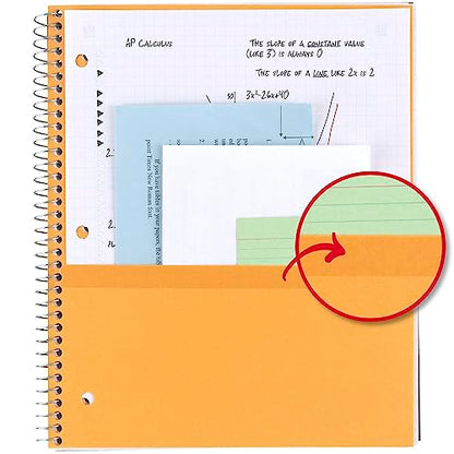 Five Star Spiral Notebook + Study App, 1 Subject, Graph Ruled Paper, Fights Ink Bleed, Water Resistant Cover, 8-1/2" x 11", 100 Sheets, Tidewater Blue (06190AA4)-UPStoxs