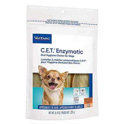 Virbac C.E.T. Enzymatic Oral Hygiene Chews for Dogs Beef 8.4 Ounces-UPStoxs