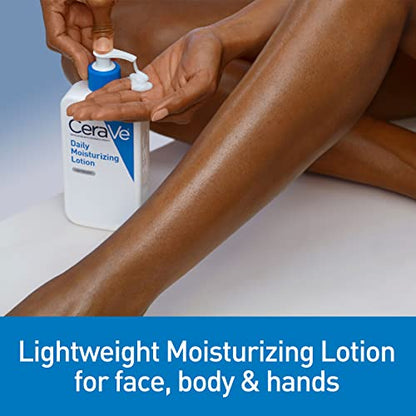 CeraVe Daily Moisturizing Lotion for Dry Skin | Body Lotion & Face Moisturizer with Hyaluronic Acid and Ceramides | Daily Moisturizer | Fragrance Free | Oil-Free | 19 Ounce-UPStoxs