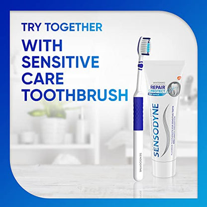 Sensodyne Repair and Protect Whitening Toothpaste, Toothpaste for Sensitive Teeth and Cavity Prevention, 3.4 oz (Pack of 2)-UPStoxs