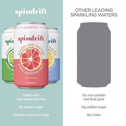 Spindrift Sparkling Water, 4 Flavor Variety Pack, Made with Real Squeezed Fruit, 12 Fl Oz (Pack of 20)-UPStoxs