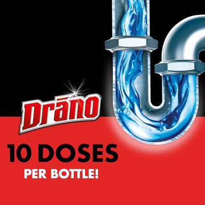 Drano Max Gel Drain Clog Remover and Cleaner for Shower or Sink Drains, Unclogs and Removes Hair, Soap Scum and Blockages, 80 Oz, Pack of 2-UPStoxs