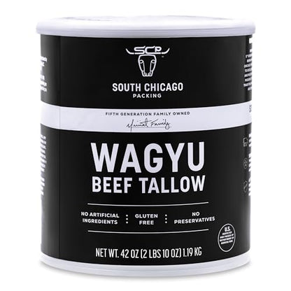 South Chicago Packing Wagyu Beef Tallow, 42 Ounces, Paleo-friendly, Keto-friendly, 100% Pure Wagyu-UPStoxs