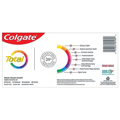 Colgate Total Whitening Toothpaste, Mint Toothpaste, 5.1 oz Tube, 2 Pack-UPStoxs