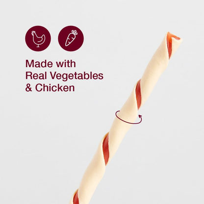 SmartBones Smart Twist Sticks, Rawhide Free Dog Chew Sticks, Made With Real Chicken, 50 Sticks (Pack of 1)-UPStoxs