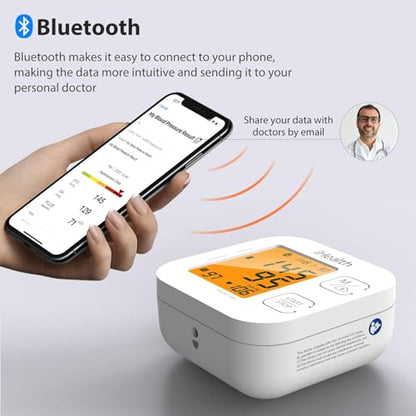 iHealth Track Smart Upper Arm Blood Pressure Monitor with Wide Range Cuff That fits Standard to Large Adult Arms, Bluetooth Compatible for iOS & Android Devices-UPStoxs