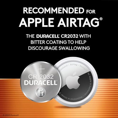 Duracell 2032 Lithium Battery. 4 Count Pack. Child Safety Features. Compatible with Apple AirTag, Key Fob, and other devices. CR2032 Lithium 3V Cell. 2032 Battery, Lithium Coin Battery-UPStoxs
