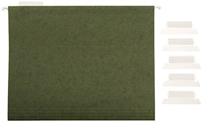 Amazon Basics Hanging Organizer File Folder, Letter Size, Green - Pack of 25-UPStoxs