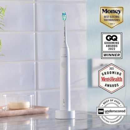 Philips Sonicare 4100 Power Toothbrush, Rechargeable Electric Toothbrush with Pressure Sensor, White HX3681/23-UPStoxs