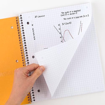 Five Star Spiral Notebook + Study App, 1 Subject, Graph Ruled Paper, Fights Ink Bleed, Water Resistant Cover, 8-1/2" x 11", 100 Sheets, Tidewater Blue (06190AA4)-UPStoxs