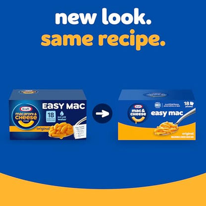 Kraft Easy Mac Original Macaroni & Cheese Microwavable Dinner (18 ct Packets)(Packaging May Vary)-UPStoxs