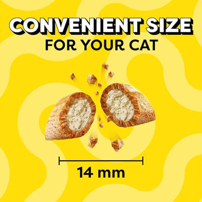 TEMPTATIONS Jumbo Stuff Crunchy and Soft Cat Treats, Tasty Chicken Flavor, 14 oz. Tub, (Pack of 1)-UPStoxs