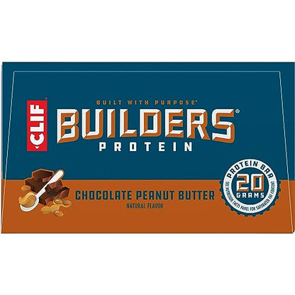 CLIF Builders - Chocolate Peanut Butter Flavor - Protein Bars - Gluten-Free - Non-GMO - Low Glycemic - 20g Protein - 2.4 oz.-UPStoxs
