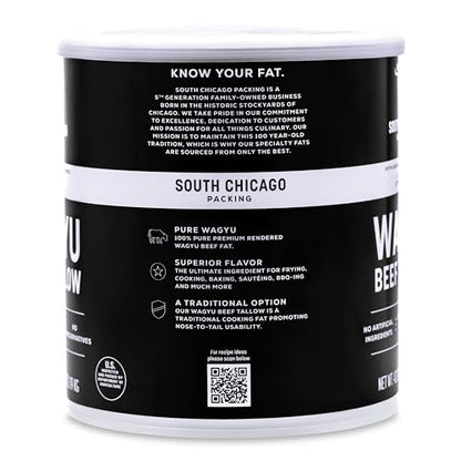 South Chicago Packing Wagyu Beef Tallow, 42 Ounces, Paleo-friendly, Keto-friendly, 100% Pure Wagyu-UPStoxs