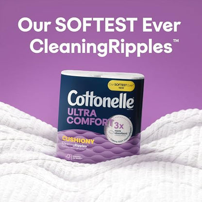 Cottonelle Ultra Comfort Toilet Paper with Cushiony CleaningRipples Texture, 24 Family Mega Rolls (24 Family Mega Rolls = 108 Regular Rolls) (4 Packs of 6), 296 Sheets per Roll, Packaging May Vary-UPStoxs