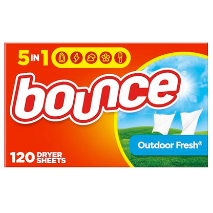 Bounce Dryer Sheets Laundry Fabric Softener, Outdoor Fresh Scent, 120 Count-UPStoxs