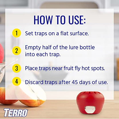 Terro Fruit Fly Trap 4 Traps + 180 Days Lure Supply-UPStoxs