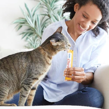 INABA Churu Cat Treats, Grain-Free, Lickable, Squeezable Creamy Purée Cat Treat/Topper with Vitamin E & Taurine, 0.5 Ounces Each Tube, 50 Tubes, Tuna & Chicken Variety-UPStoxs
