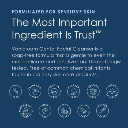 Vanicream Gentle Facial Cleanser with Pump Dispenser - 8 fl oz - Formulated Without Common Irritants for Those with Sensitive Skin-UPStoxs