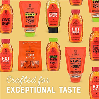 Nate's 100% Pure, Raw & Unfiltered Honey - Award-Winning Taste, 16 oz. Squeeze Bottle-UPStoxs