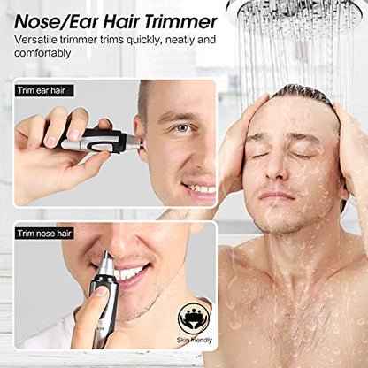 Ear and Nose Hair Trimmer Clipper - 2024 Professional Painless Eyebrow & Facial Hair Trimmer for Men Women,Battery-Operated Trimmer with IPX7 Waterproof,Dual Edge Blades for Easy Cleansing Black-UPStoxs