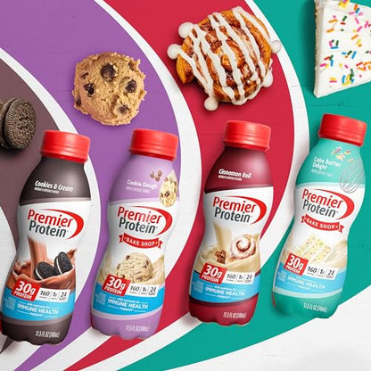 Premier Protein Shake, Cookie Dough, 11.5 Fl Oz (12 Pack), 30g Protein, 1g Sugar, 3g Carbs-UPStoxs