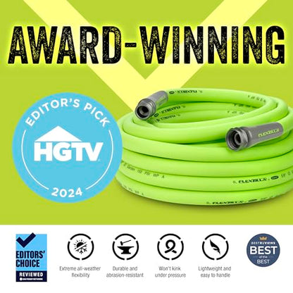 Flexzilla Garden Hose 5/8 in. x 50 ft, Heavy Duty, Lightweight, Drinking Water Safe, ZillaGreen - HFZG550YW-E-UPStoxs