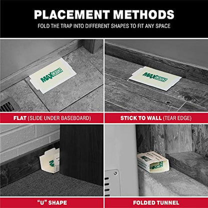 Catchmaster Max-Catch Mouse & Insect Glue Trap 36Pk, Mouse Traps Indoor for Home, Sticky Pest Control Adhesive Tray for Catching Bugs, Rats & Rodents, Non Toxic Bulk Pre-Baited Glue Boards-UPStoxs